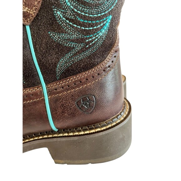 Ariat Fatbaby Heritage Dapper Western Boots Sz 9.5B Womens Brown Turquoise 2480 - Picture 7 of 9